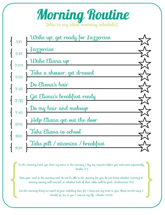 daily routine schedule