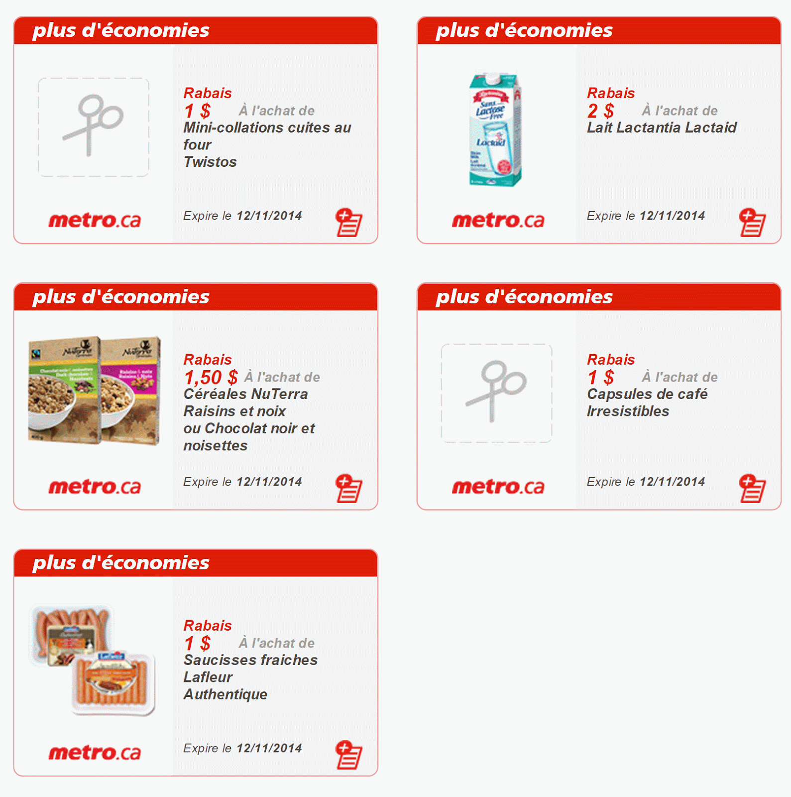 Mes coupons rabais