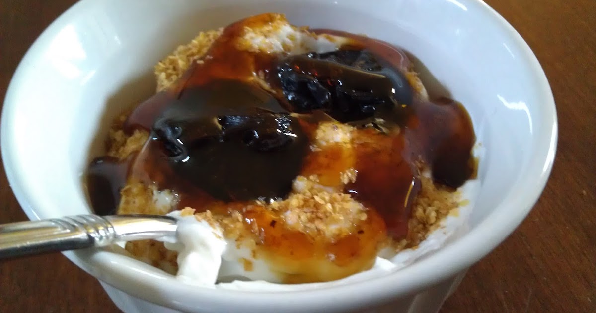 Fresh From My Kitchen Yogurt Topped With Honey, Prunes and Wheat Germ