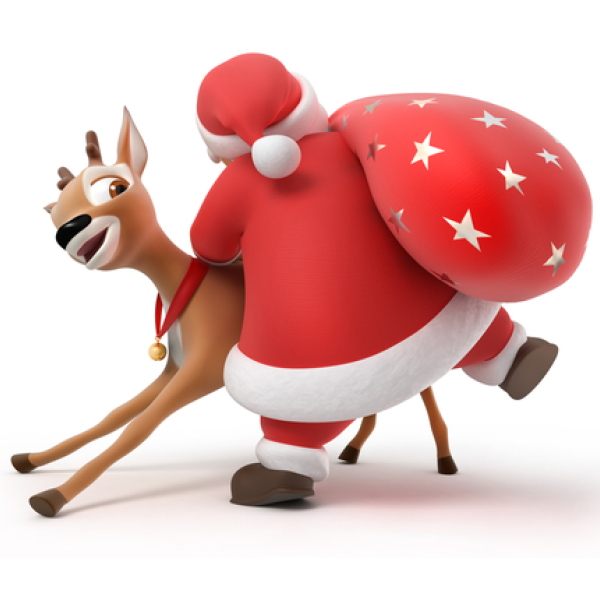 Santa Riding a Reindeer