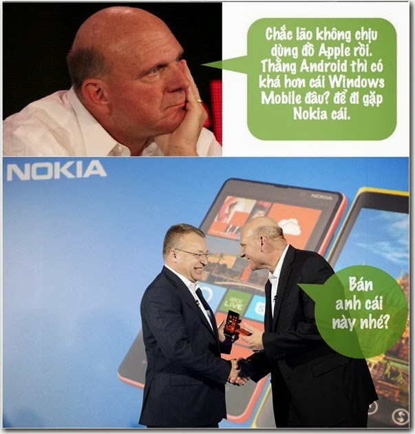 Bộ sưu tập hình chế vui hài hước lý do Microsoft mua Nokia