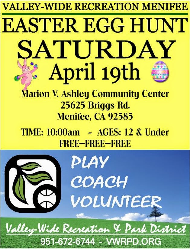 Join Menifee Community Center for Free Easter Egg Hunt Menifee 24/7