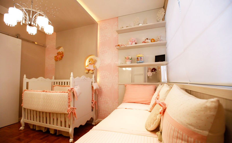 Decoração de quarto de bebê menina