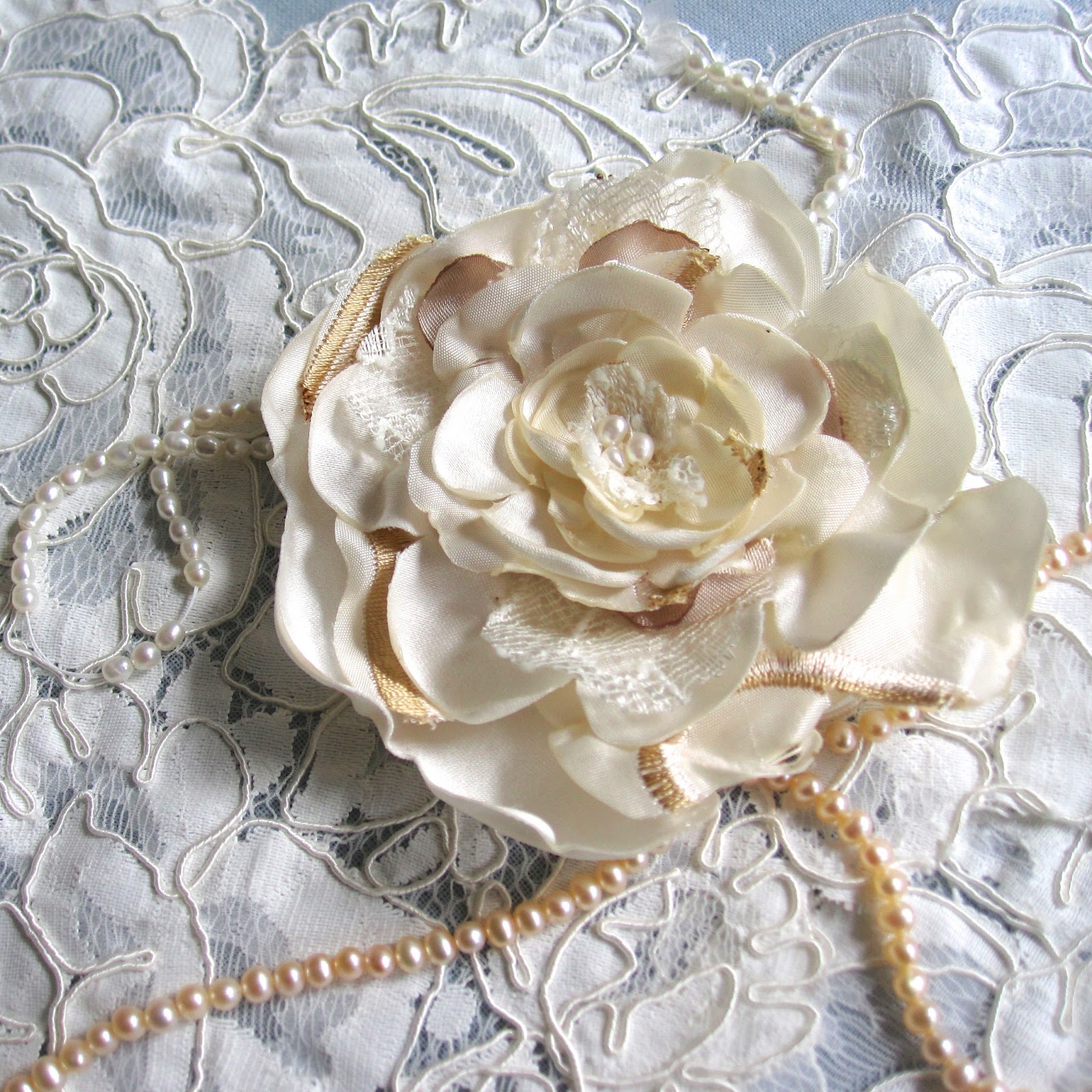 Oui Bride Fabric Flowers for corsage, pin, or clip.