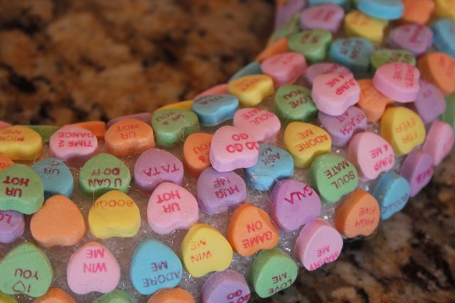 Awkward yet appropriate conversation hearts. our life in a click: Getting Crafty Conversation Heart Wreath
