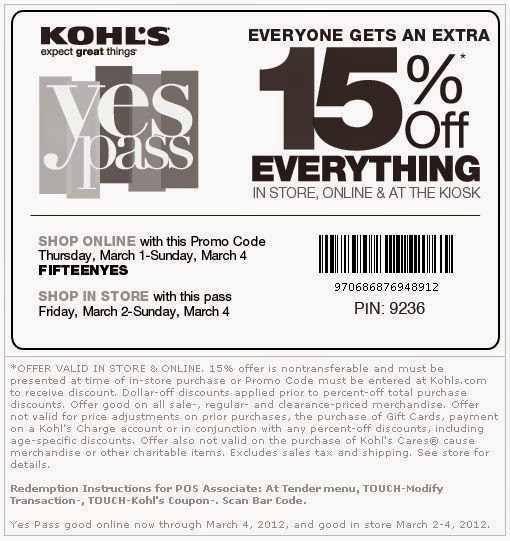 Khols coupon codes