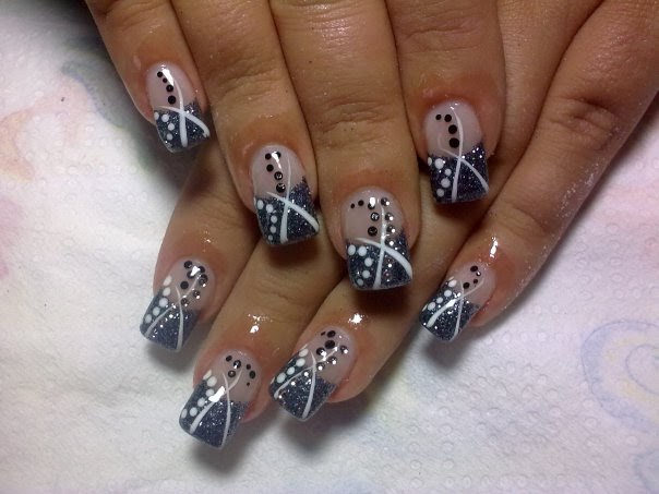 4. Gold and White Floral Nail Design for Prom - wide 4