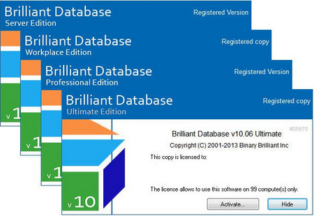 برنامج Brilliant Database 10.06 Professional / Server / Workplace / Ultimate Mu لإنشاء قاعدة بيانات Brilliant+Database