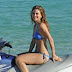 Maria Menounos plays Jet Ski in Blue Bikini as she striding in and out at Miami beach