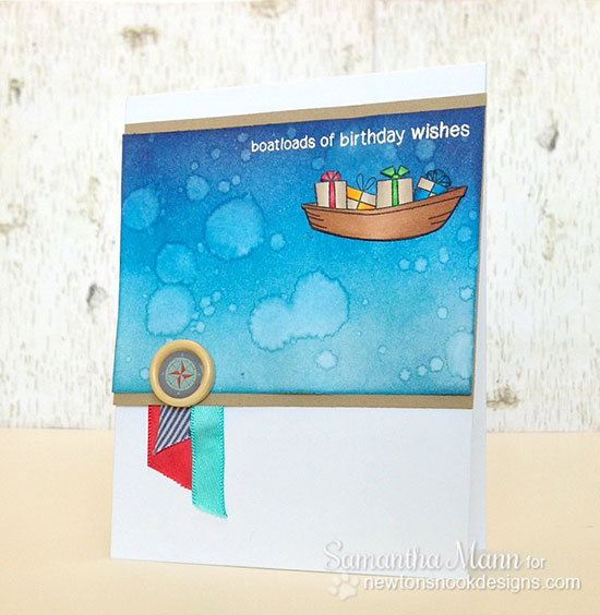 Birthday Boat Card by Samantha Mann for Newton's Nook Designs | SEAson's Greetings Stamp set