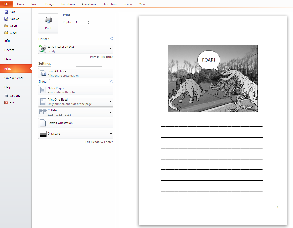 Change size of slides on print out for powerpoint mac free