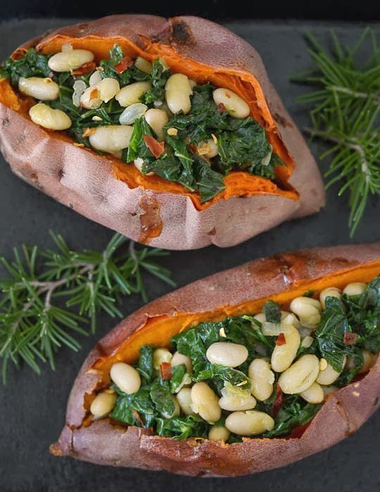 Savory Stuffed Sweet Potatoes with White Beans and Kale Boy Meets Bowl