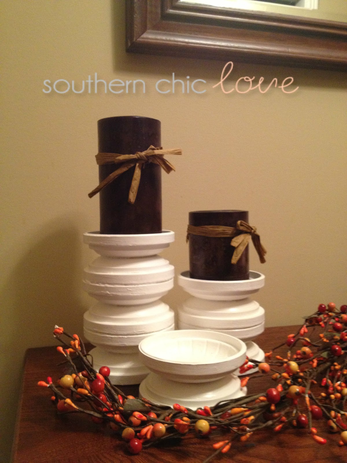 Southern Chic Love diy candle holders