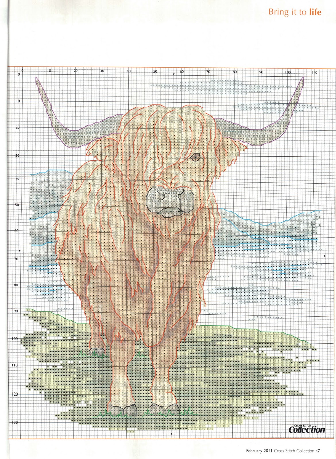 Highland Cow1 Cross stitch cow, Cross stitch animals, Cross stitch