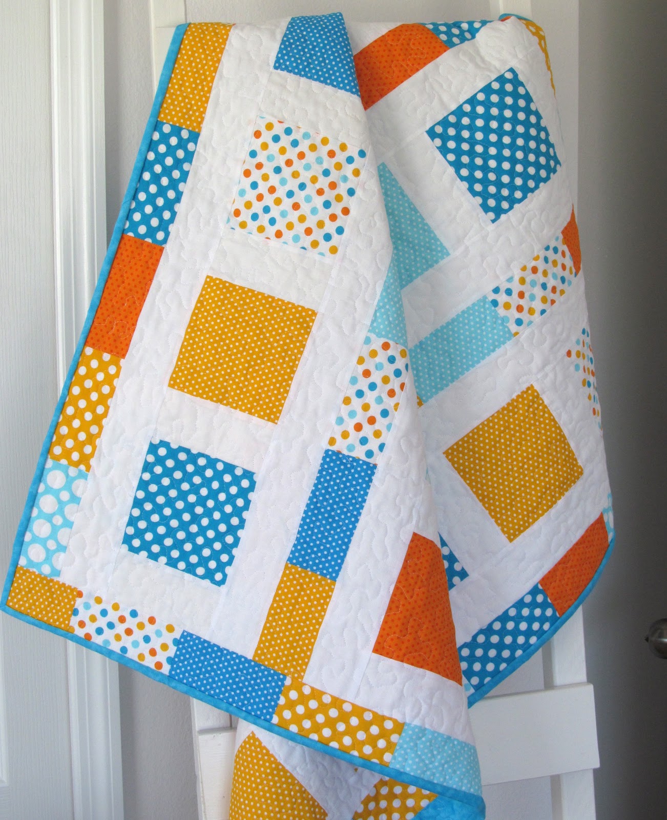Simply Silver... Easy Polka Dot Baby Quilt