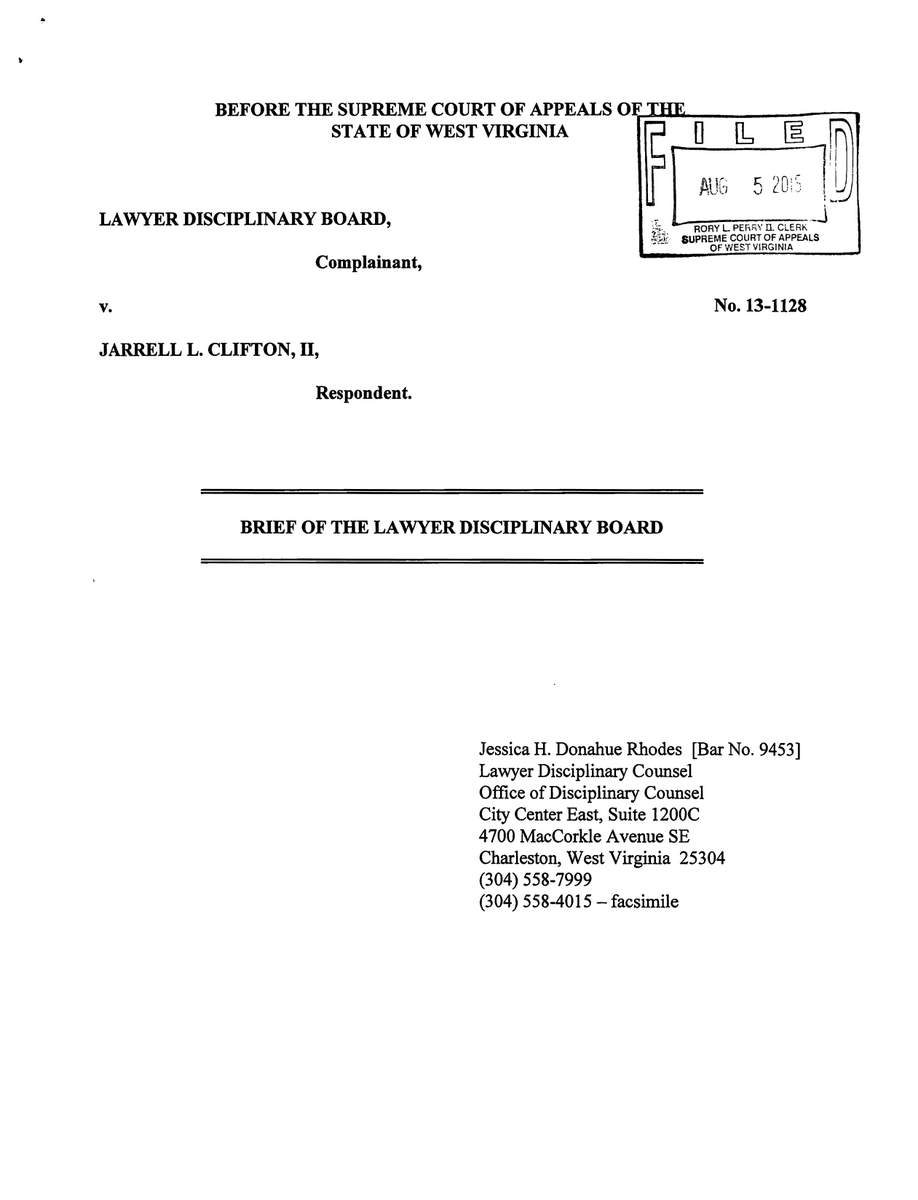 Pocahontas Commentator Plus Brief of the Lawyer Disciplinary Board