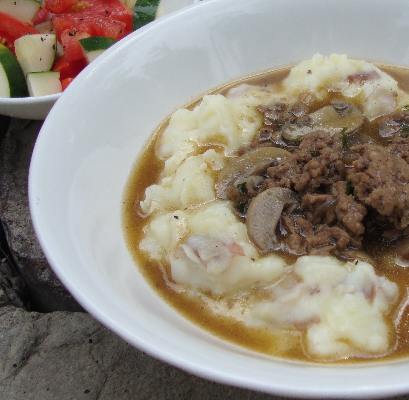 hamburger gravy mashed potatoes like school