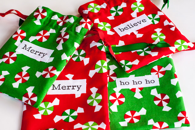 .: October 9 - Small Christmas Fabric Gift Bags