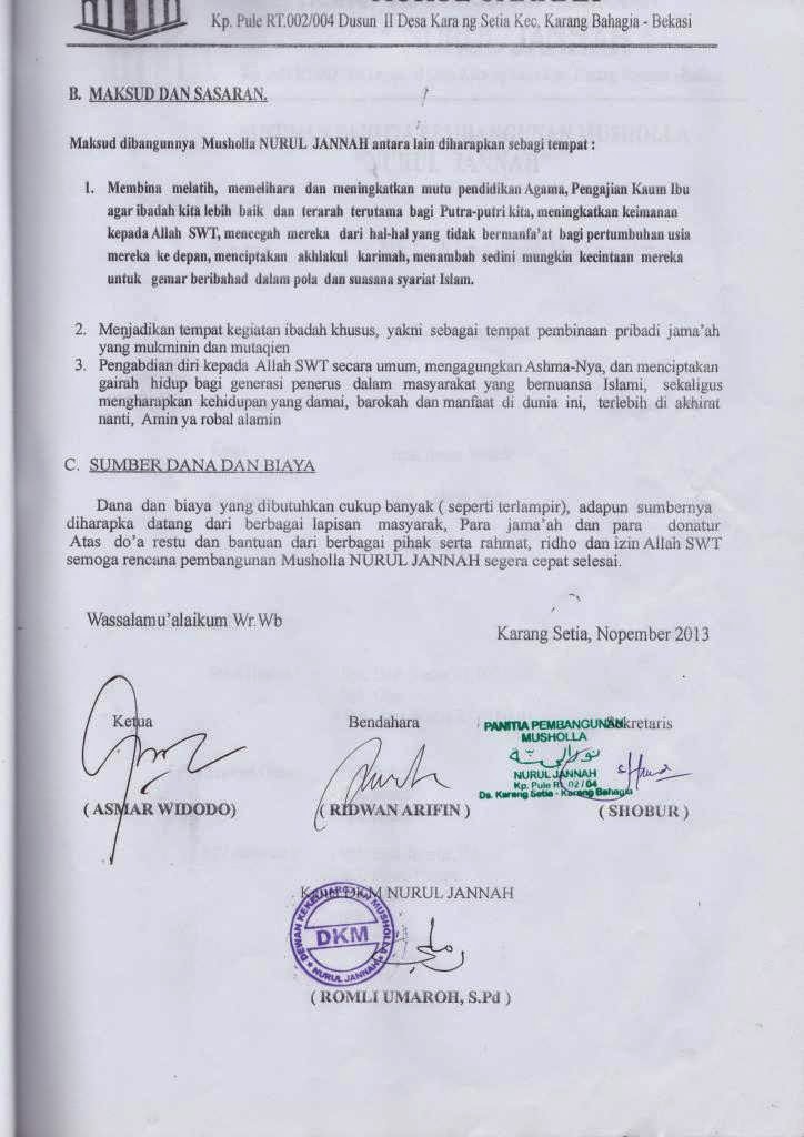 Contoh Proposal Bantuan Dana Baznas