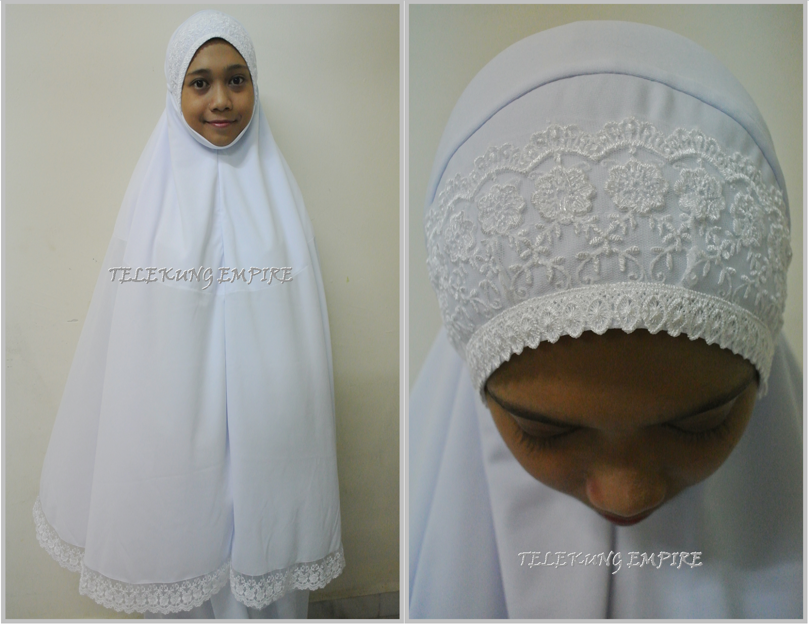 Telekung Mawaddah - Lace White