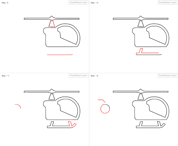 How to draw cartoon Helicopter - slide 3