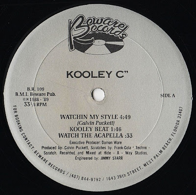 Kooley "C" ‎– Watchin My Style (1989, VLS, 256)