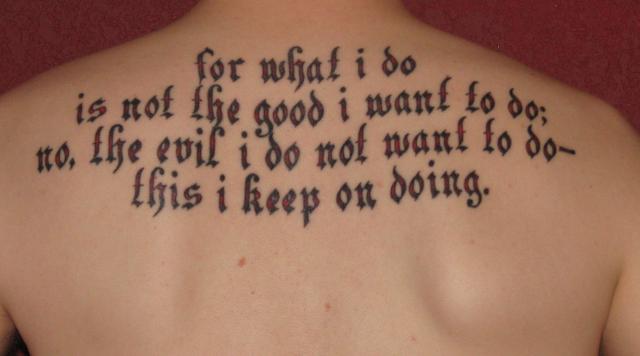 Smaller Phrases Or Verses Can Also Be Inscribed Inside A Cross Tattoo