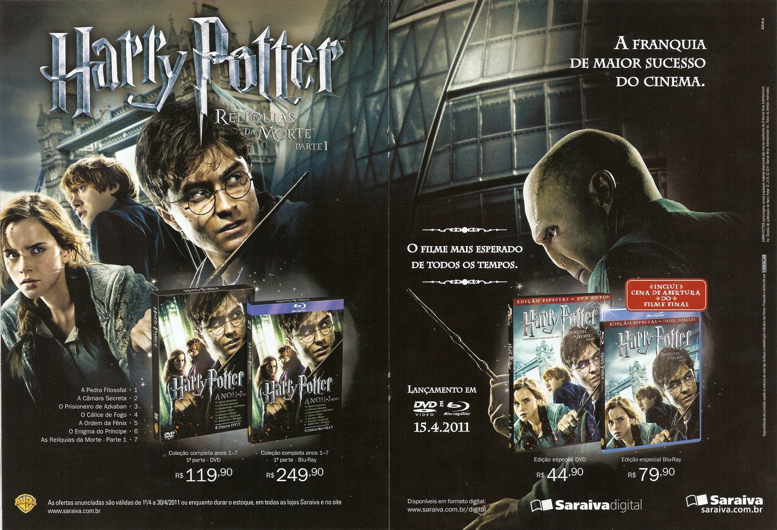  Blu-ray Harry Potter: Coleção Completa [ Anos 1 - 7