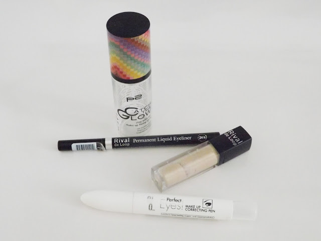 p2 - catch the glow - stay with me! - make up fixing spray LE, Rival de Loop - Permanent Liquid Eyeliner in schwarz, Rival de Loop - Natural Touch Concealer in 01, p2 - Perfect Eyes! Make up correcting Pen