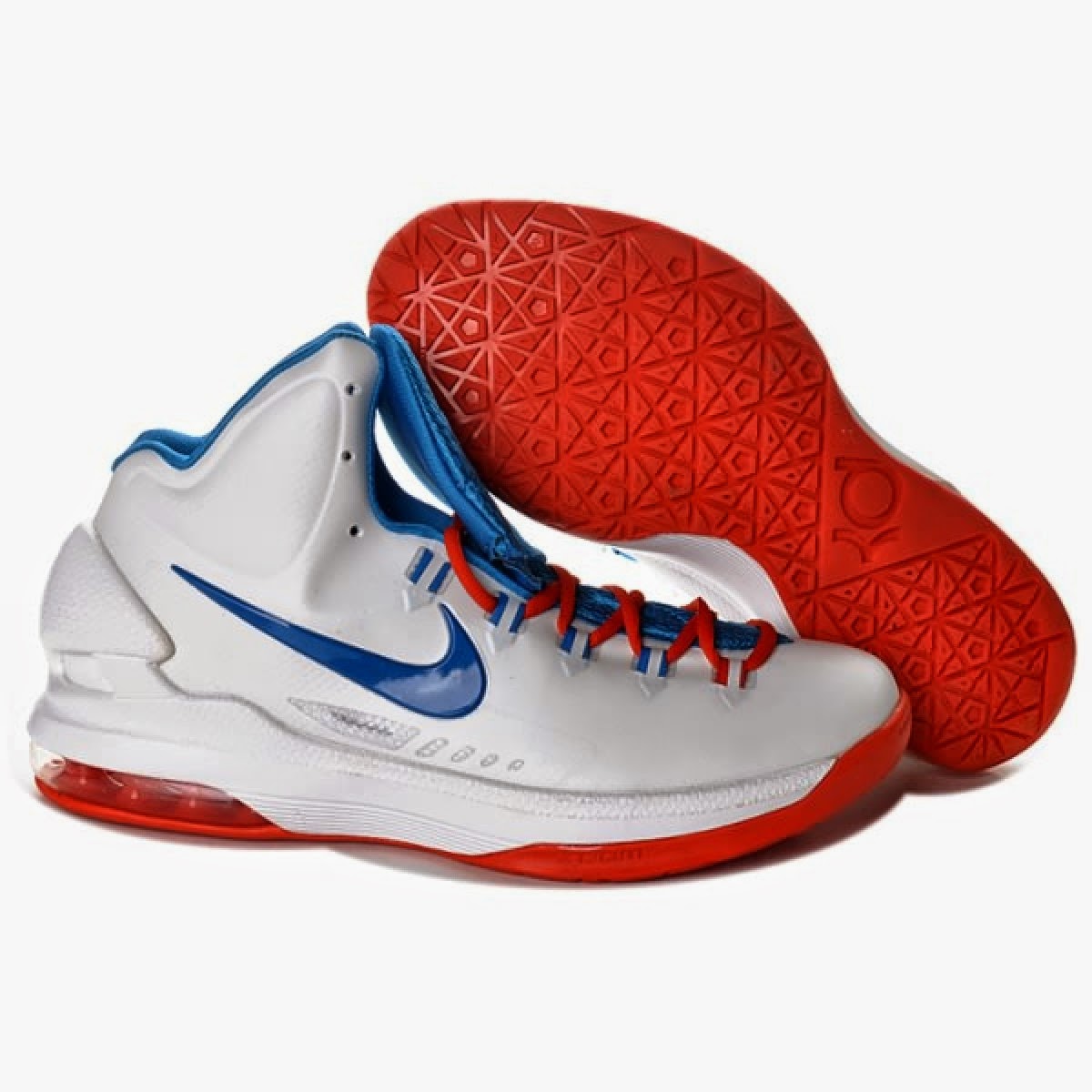 Nike Zoom Kevin Durants KD V Basketball Shoes WhiteBlueRed ...