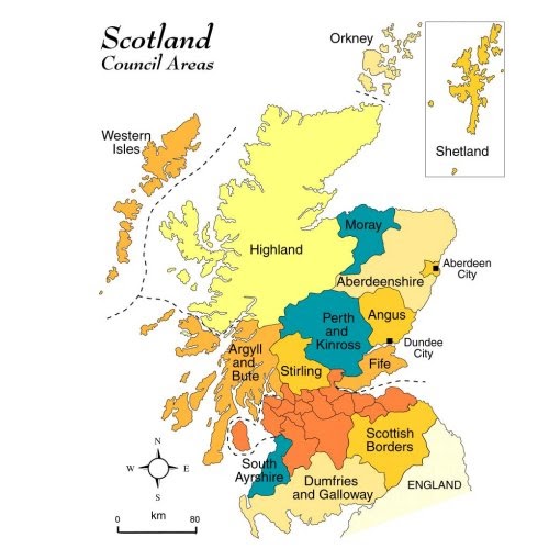 Map of Scotland Province Regional Map of Scotland Country and City