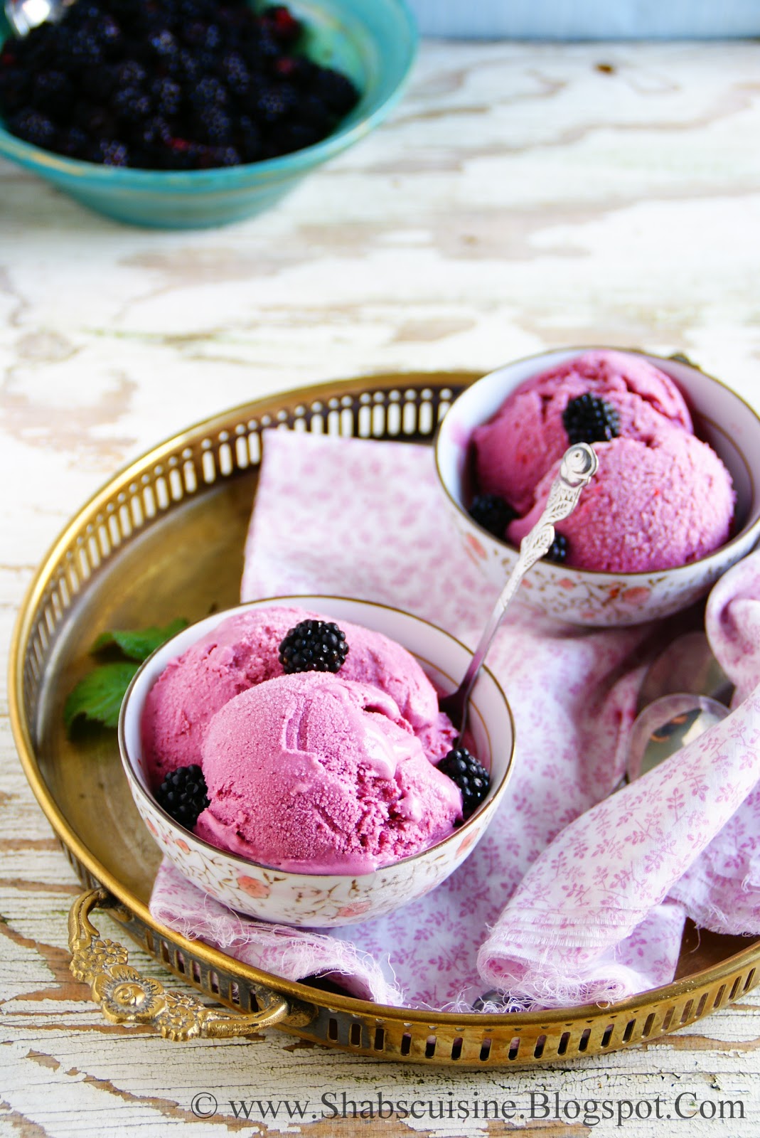 Shab's Cuisine Blackberry Ice Cream without an Ice Cream Machine