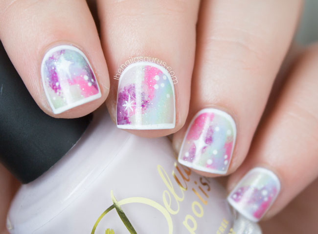 pastel galaxy nail art