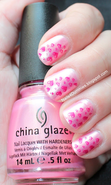 Breast Cancer Awareness Pink Heart Mani
