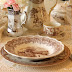 Brown & White Transferware Tablescape