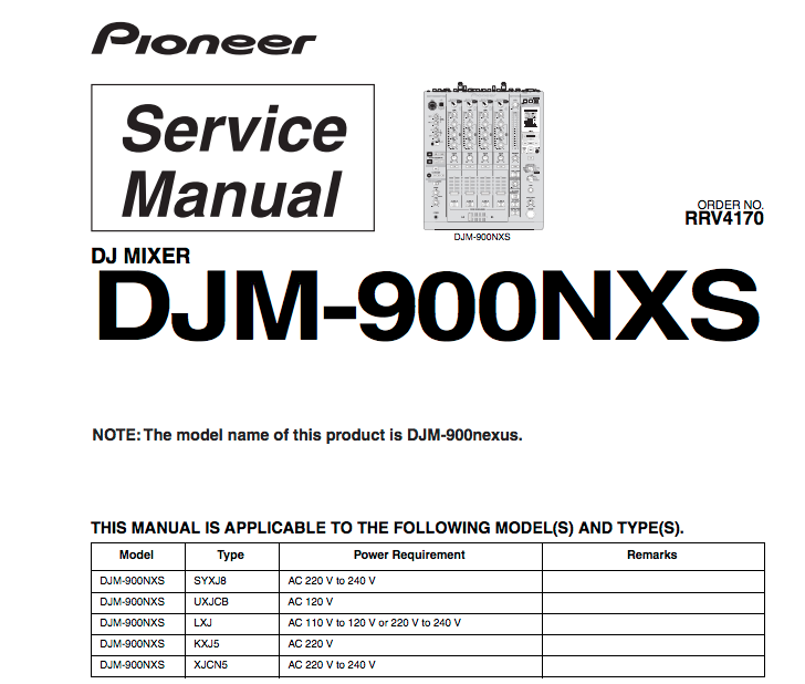Pioneer djm 800 service manual