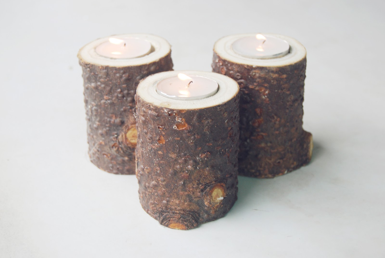 The Pink Doormat Upcycled Pine Tree Branch Candle Holder