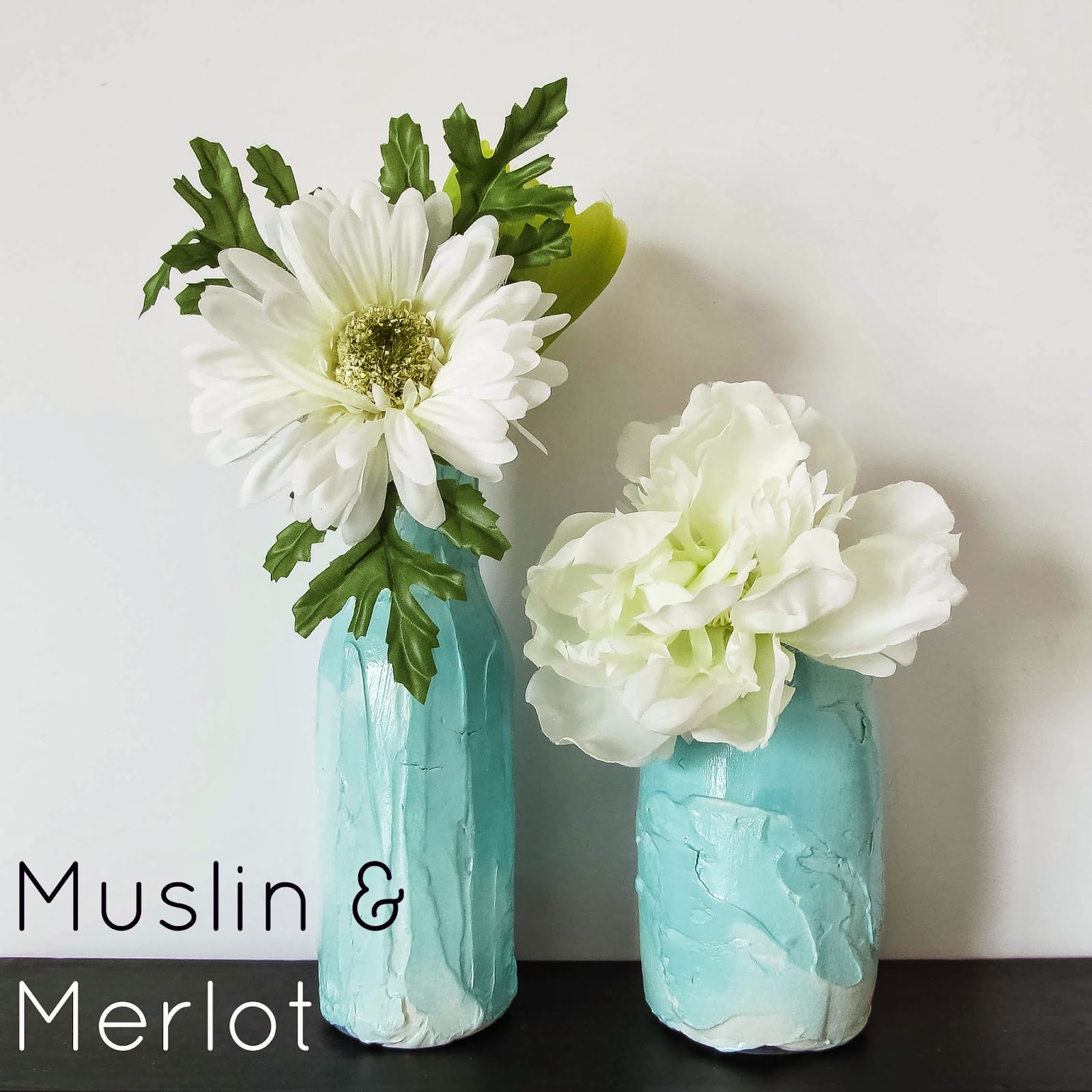 Upcycle Jars into Textured Vases! Muslin and Merlot