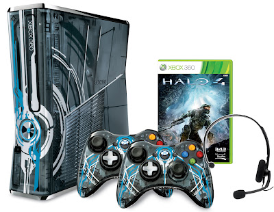 Halo 4 Xbox 360 console along with controller and the game