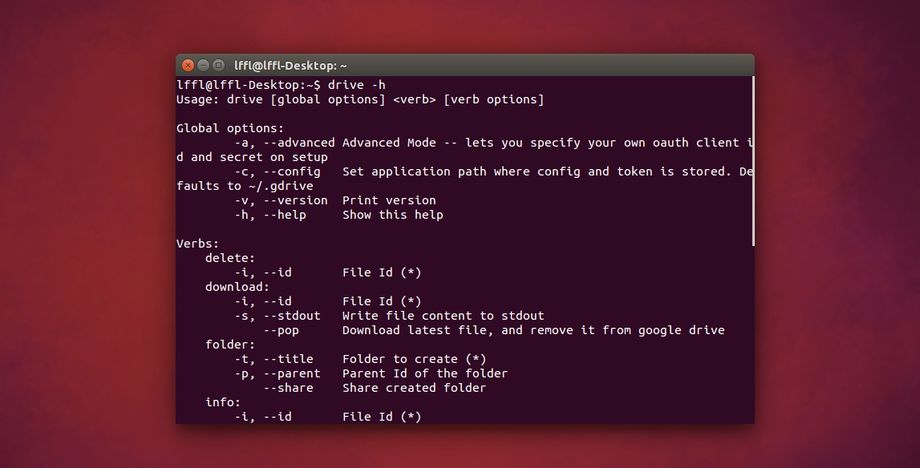 gdrive in Ubuntu