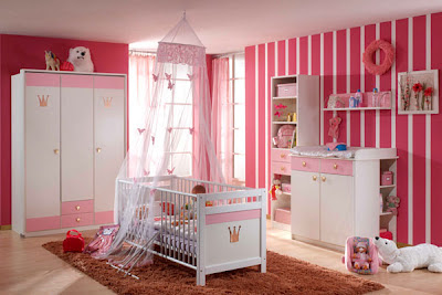 color rosa paredes cuarto bebé