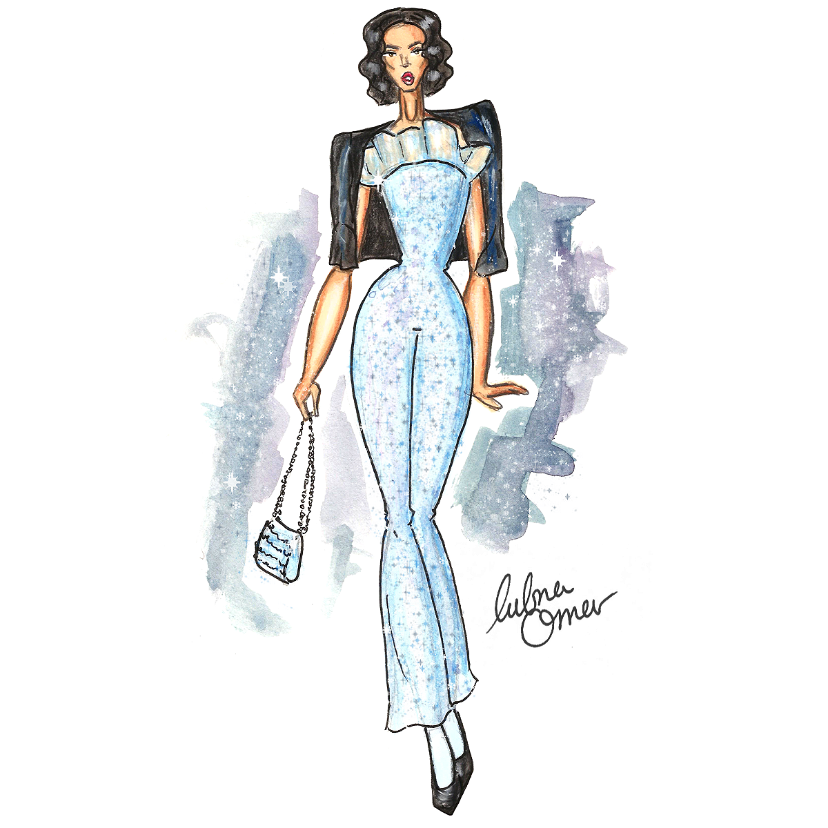 armani prive spring 2016 couture illustration by lubna omar
