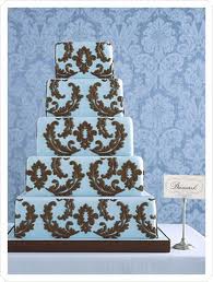 Martha Stewart Damask Wedding Cake