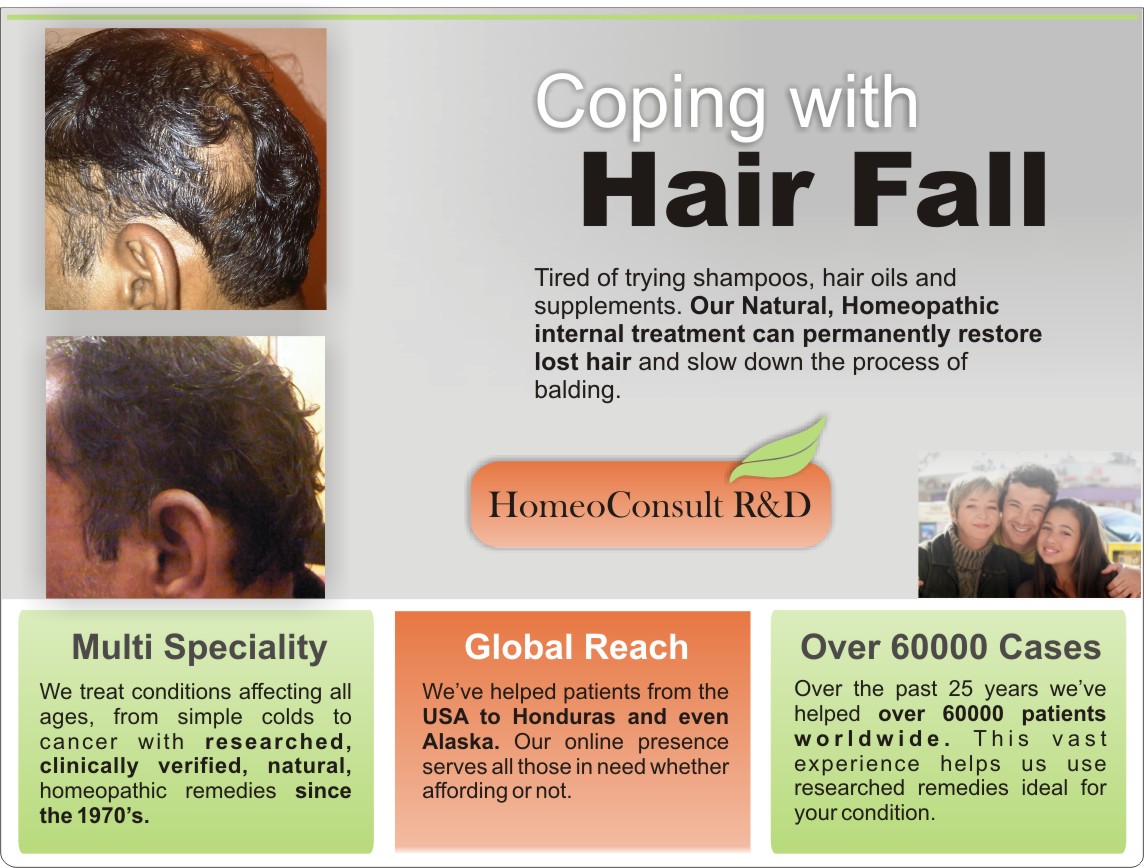 HomeoConsult RD Hair Loss homeopathy doctor treatment, medicines