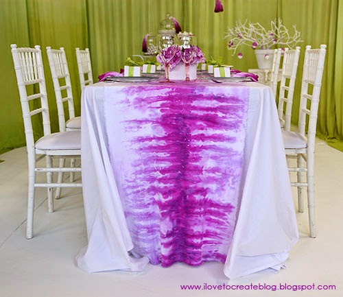 iLoveToCreate Blog Dyed Orchid Tablecloth Tutorial