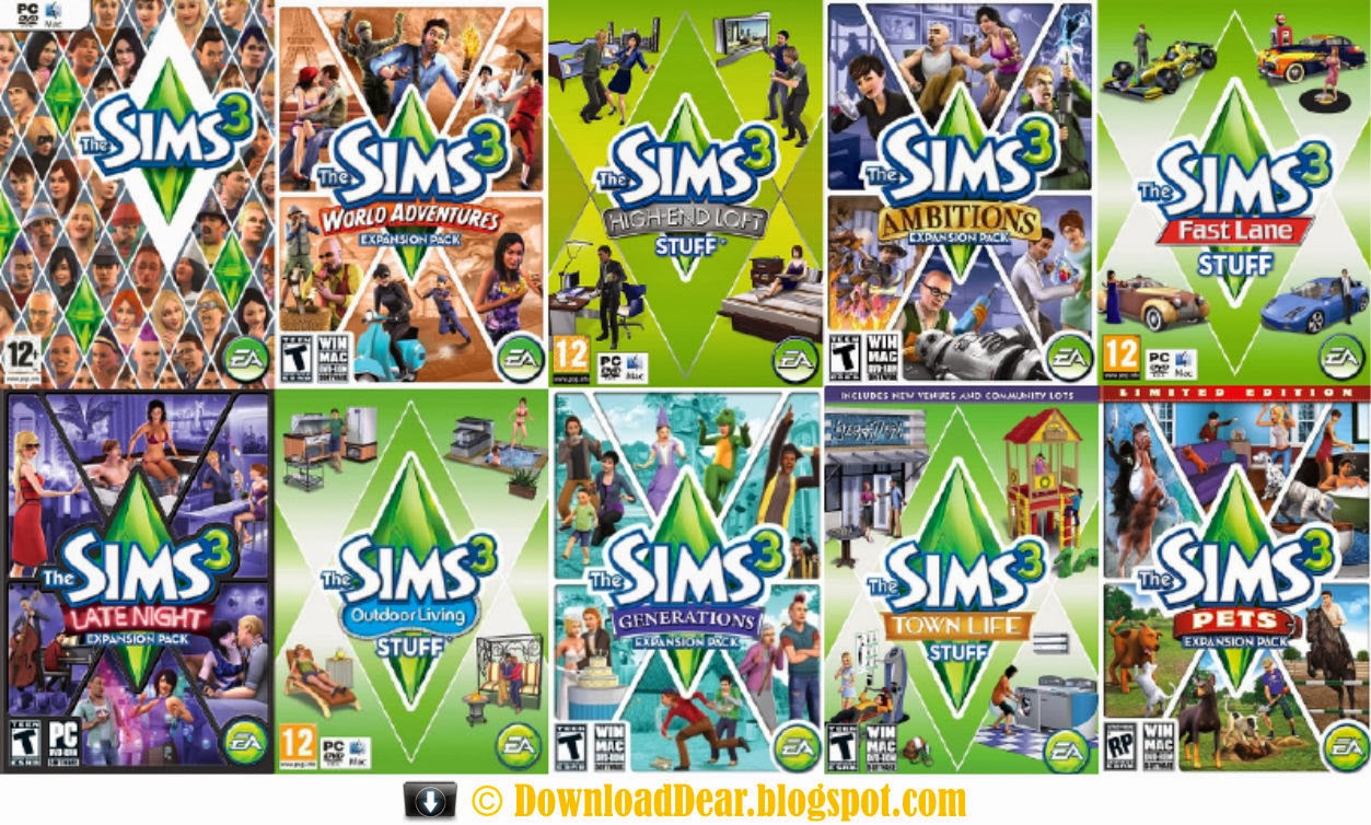 sims 3 all expansions and stuff packs free download