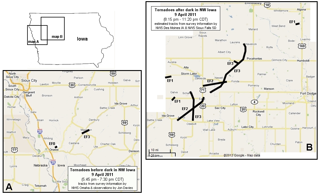 Jon Davies Severe Weather Notes April 9 tornadoes in NW Iowa