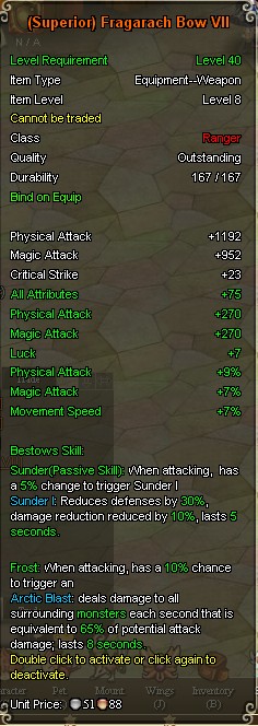 Crystal Saga (Superior) Fragarach Bow VII