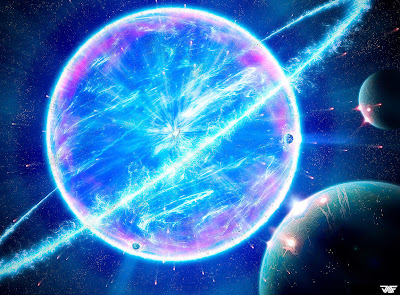 Blue Purple space art wallpaper Blue Purple space art wallpaper