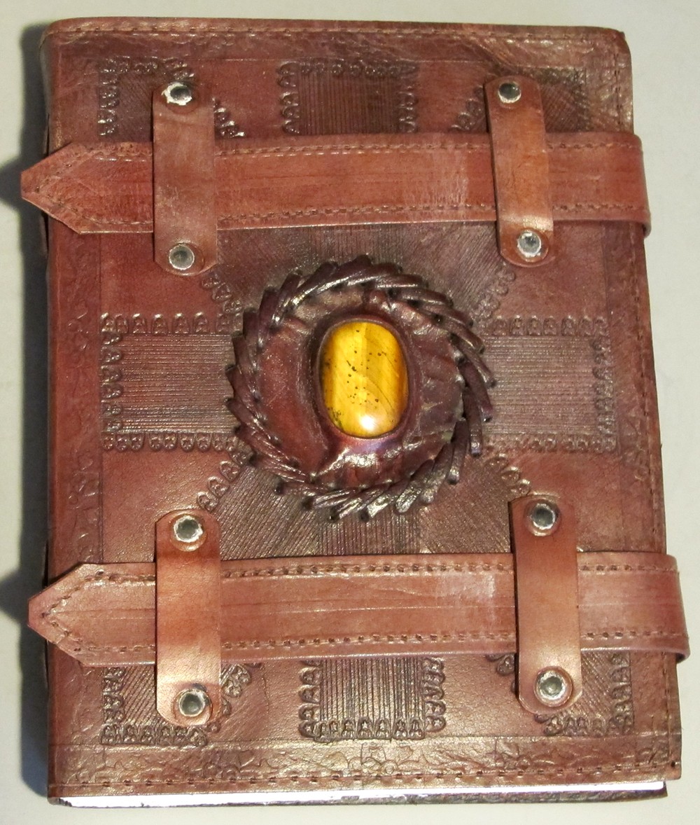 BARNER BOOKS New Paltz NY Dual Strap Embossed Leather Journal 8x6